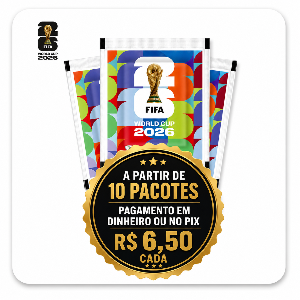 Envelopes de Figurinhas - Promoção a partir de 10 pacotes por R$ 6,50